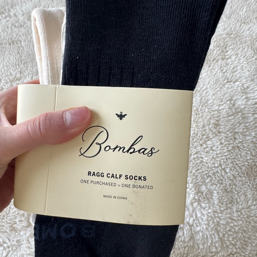 Bombas Ragg Calf Socks - Black, Gray, Cream - 3-Pack - Picture 2 of 3